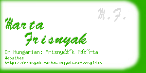 marta frisnyak business card